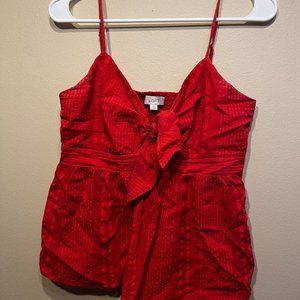 Loft Tank Top in beautiful Red with Tie Front
